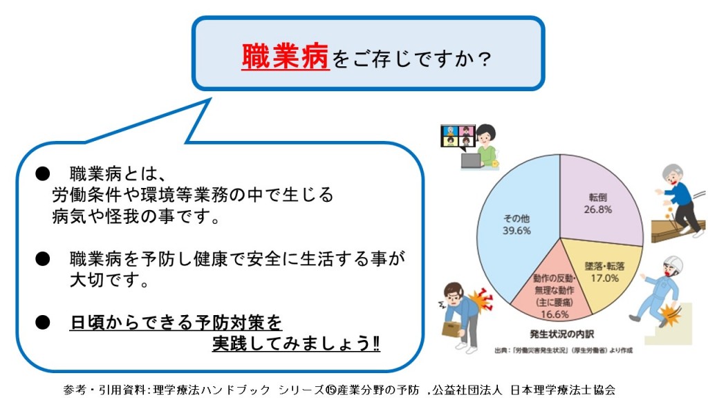 ワンポイントリハビリ　職業病をご存知ですか？